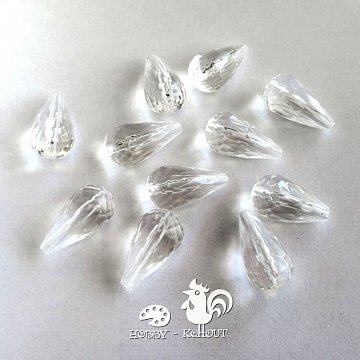 Broušenka skleněná kapka Preciosa 15x10 mm / 1 ks