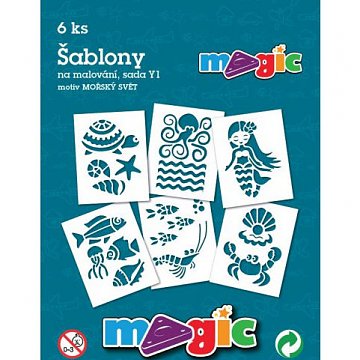 Šablony papírové - 6 ks Moře a víla