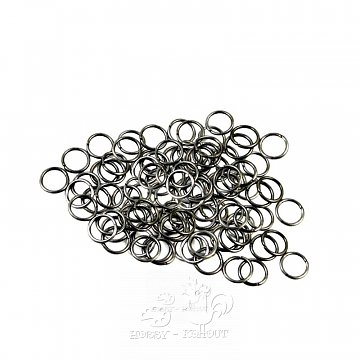 Kovové kroužky 6 mm hematit 10g, drát pr. 1 mm