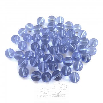 Korálky skleněné 8mm - modré 10 ks