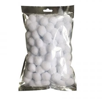 Bambulky pompony 2 cm - 100 ks bílé
