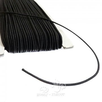 Klobouková guma 1 mm černá - 10 m