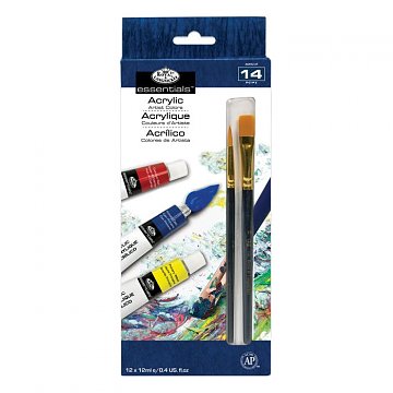 Akrylové barvy sada 12 ks x 12 ml a 2 štětce