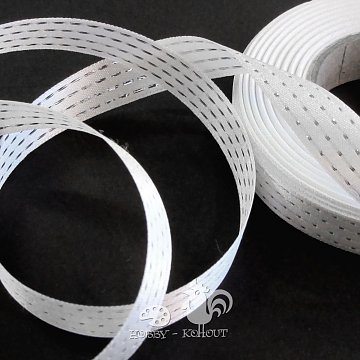 Atlasová stuha š.25 mm oboulícní - bílá 1 m