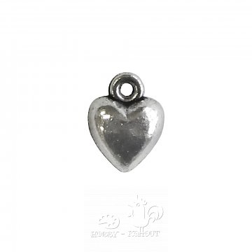 Kovový přívěsek - srdíčko 7x10mm