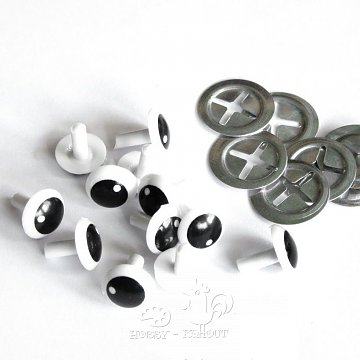 Oči bezpečnostní kulaté bílé 15 mm / 2 ks