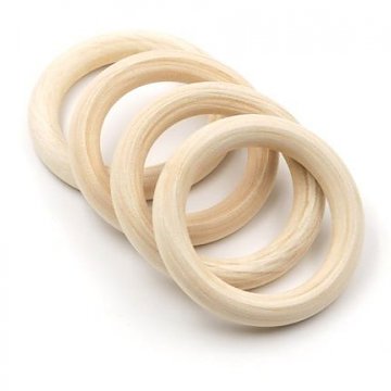 Dřevěný kroužek na macramé pr. 7 cm - 1 ks