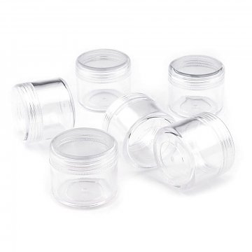 Krabička na korálky plastová, šroubovací 20 ml - balení 12 ks