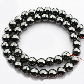 Minerály korálky 8 mm - hematit 22 ks