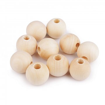 Dřevěné korálky 20 mm světlé přírodní 1ks