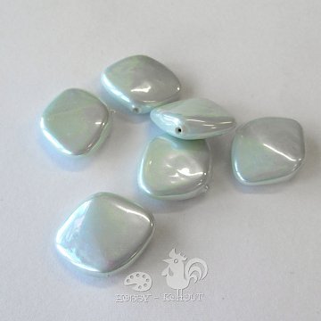 Skleněný korálek 25x20 mm perleť mint