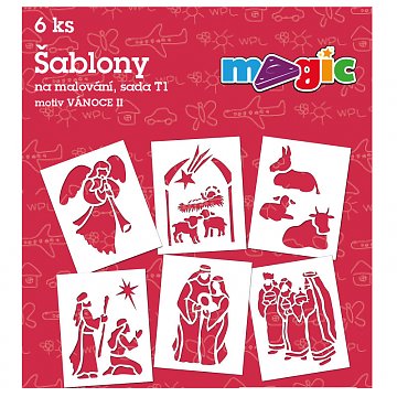 Šablony papírové - 6 ks Vánoce Betlém