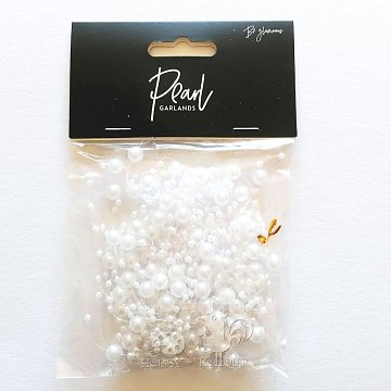 Perličky girlanda 5 ks x 1,3 m bílá