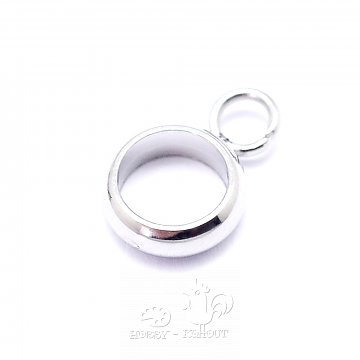 CHIR korálek - závěs s očkem ocel 9x6 mm
