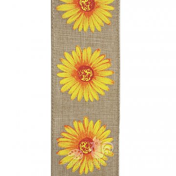 Juta stuha š. 6 cm - slunečnice 1 m