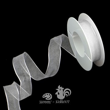 Stuha šifon š. 15 mm - bílá 1 m
