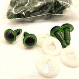 Oči bezpečnostní kulaté zelené 10 mm / 2 ks