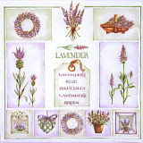 Ubrousek na decoupage - vzor 0115 levandule 25x25 cm