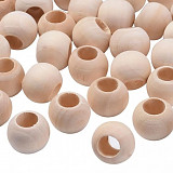 Dřevěné korálky 12 mm s velkým otvorem 5 mm - 1 ks