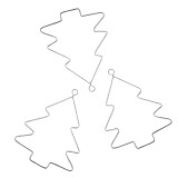 Kovové stromečky 9x6,5cm, balení 3 kusy - stříbrné