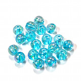 Korálky plast 8 mm duhové - 10 ks modré