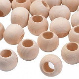 Dřevěné korálky 20 mm s velkým otvorem 9 mm - 1 ks