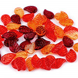 Korálky lístky větší 100 g - oranžové
