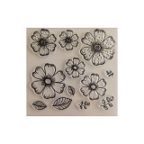 Razítko silikon 10x10 cm Květiny