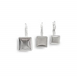 Náušnice lůžko pár - čtverec 10x10mm, doprodej