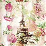 Ubrousek na decoupage - vzor 1801 Paříž, růže