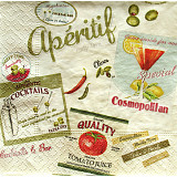 Ubrousek na decoupage - vzor 3050 drink 25x25cm