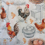 Ubrousek na decoupage - vzor 1503 kohouti, slepice