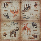Ubrousek na decoupage - vzor 4505 Afrika zvířata