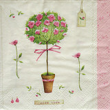 Ubrousek na decoupage - vzor 0712 kytky stromek