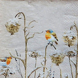 Ubrousek na decoupage - vzor 4453 ptáčci zima Robin