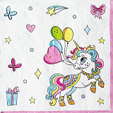 Ubrousek na decoupage - vzor 0907 jednorožec, balonky
