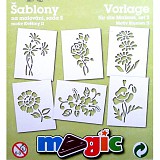 Šablony papírové - 6 ks Květiny