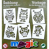 Šablony papírové - 6 ks Sovy