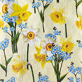 Ubrousek na decoupage - vzor 1204 narcisky, pomněnky mix