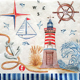 Ubrousek na decoupage - vzor 0812 maják, moře