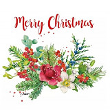 Ubrousek na decoupage - vzor 3411 vánoční dekorace Merry Ch.