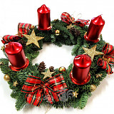 Svíčky adventní metalické 4 ks červené