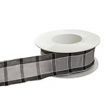 Stuha kostka s drátkem, š. 40 mm - šedá 1 m