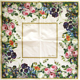 Ubrousek na decoupage - vzor 0239 retro růže Royal Flowers, motýl