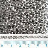 Řetízek bižuterní ovál 3x4 mm platina 1 m