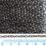 Řetízek bižuterní ovál 3x4 mm hematit 1 m
