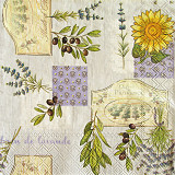 Ubrousek na decoupage - vzor 2859 olivy, levandule