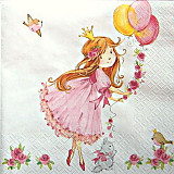 Ubrousek na decoupage - vzor 1020 princezna, balónky