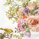 Ubrousek na decoupage - vzor 0732 kyti, ptáček žlutý