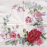 Ubrousek na decoupage - vzor 0246 růže kruh